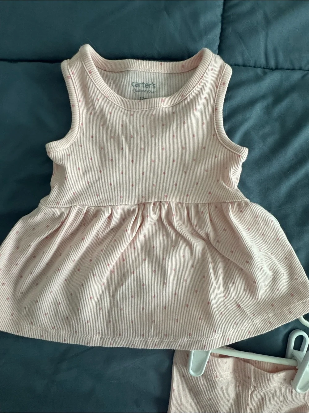 Carter's Light Pink Dot Tank Peplum Pajama Set